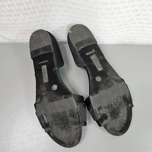 Brash Women's Black Bow Front Peep Toe Flats Size 9.5 - Picture 7 of 9